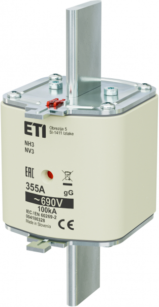 WKŁADKA TOPIKOWA NH - ZWŁOCZNA / KOMBI NH3 GG 355A/690V - 004186328 - ETI