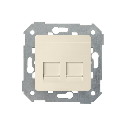 Pokrywa 2x gniazdo RJ45, płaska z żaluzjami (moduł); kremowy - 82006-31 - KONTAKT SIMON