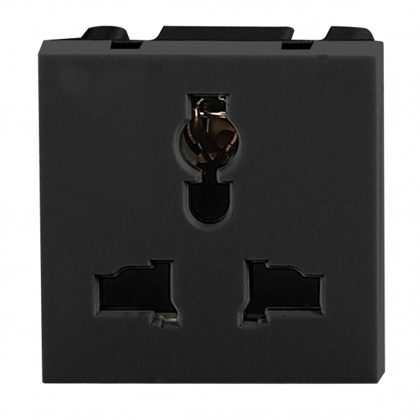 NOEN UK, gniazdo modułowe 45x45mm 3-pinowe multifunkcjonalne, 10A, 250V, czarne - OR-GM-9010/B/UK - ORNO