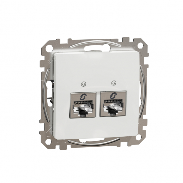 Sedna Design, Gniazdo komputerowe 2xRJ45 kat.6 STP, białe - SDD111462S - SCHNEIDER ELECTRIC