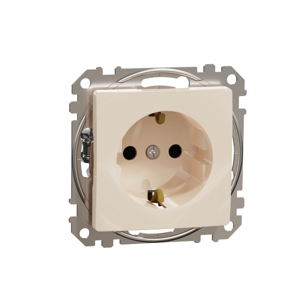 Sedna Design, Gniazdo schuko z przesłonami, beżowe - SDD112021 - SCHNEIDER ELECTRIC