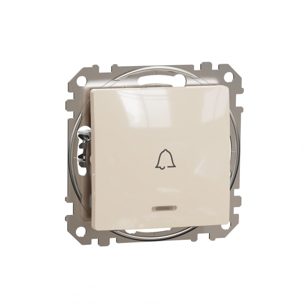 Sedna Design, Przycisk "dzwonek" z podświetleniem, beżowy - SDD112131L - SCHNEIDER ELECTRIC