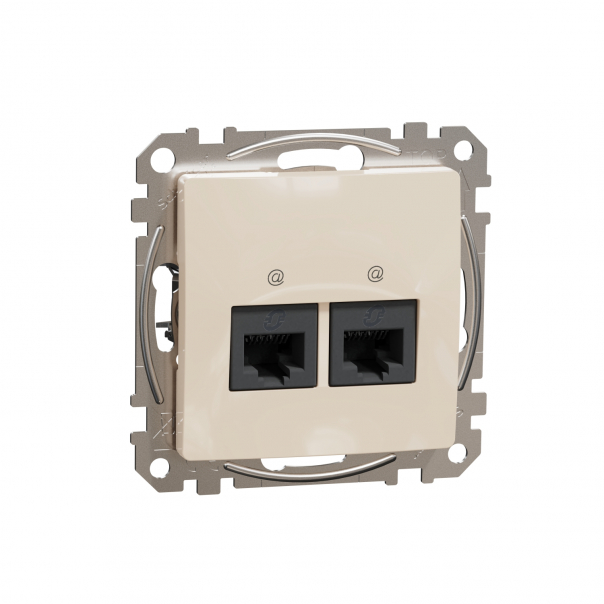 Sedna Design, Gniazdo komputerowe 2xRJ45 kat.5e UTP, beżowy - SDD112452 - SCHNEIDER ELECTRIC