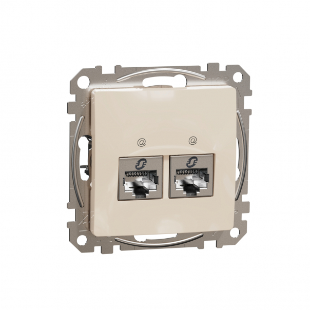 Sedna Design, Gniazdo komputerowe 2xRJ45 kat.5e STP, beżowy - SDD112452S - SCHNEIDER ELECTRIC