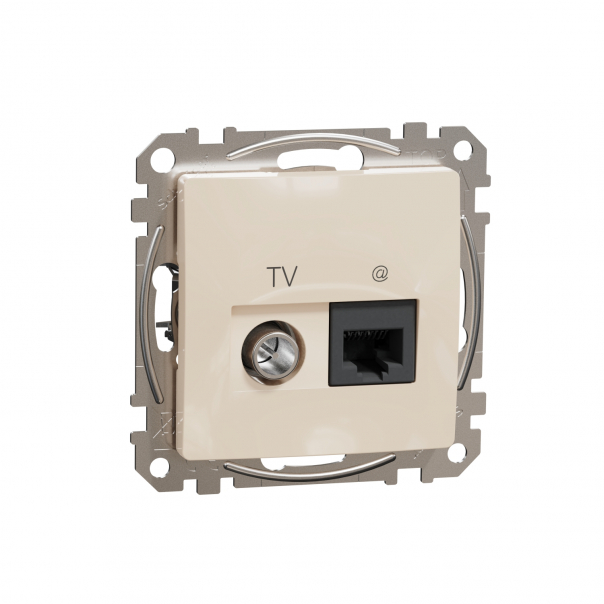 Sedna Design, Gniazdo komputerowe-TV (kat.6 UTP), beżowy - SDD112469T - SCHNEIDER ELECTRIC