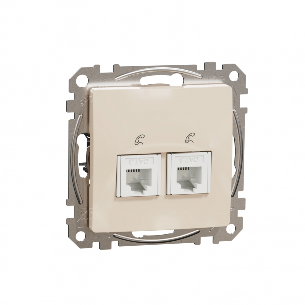 Sedna Design, Gniazdo telefoniczne 2xRJ11, beżowy - SDD112492 - SCHNEIDER ELECTRIC