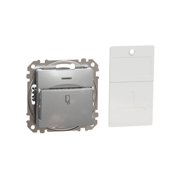 Sedna Design, Łącznik hotelowy mechaniczny, srebrne aluminium - SDD113121 - SCHNEIDER ELECTRIC