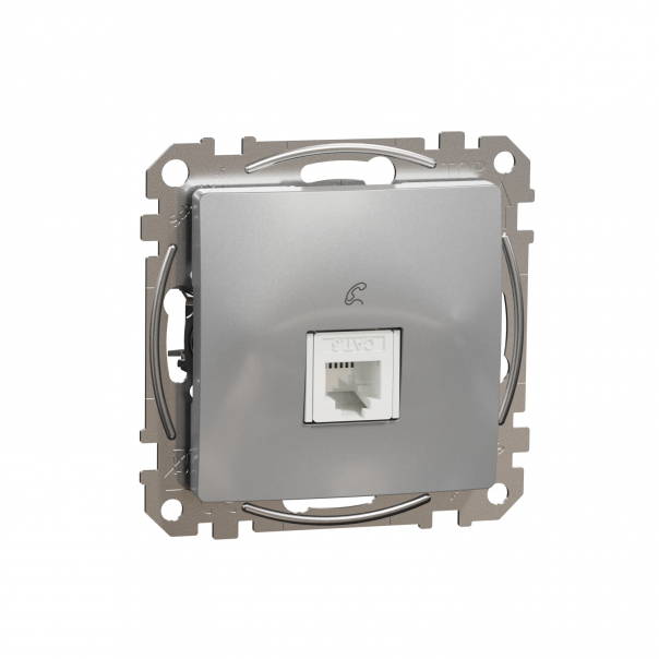 Sedna Design, Gniazdo telefoniczne RJ11, srebrne aluminium - SDD113491 - SCHNEIDER ELECTRIC