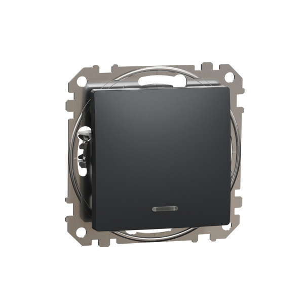 Sedna Design, Łącznik 1-biegunowy z sygnalizacją załączenia, czarny antracyt - SDD114101N - SCHNEIDER ELECTRIC