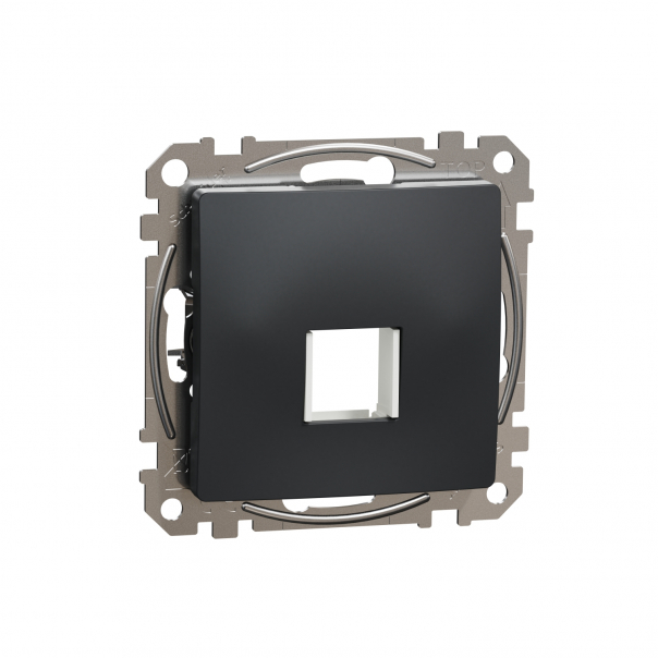 Sedna Design, Płytka centralna do wkładów Keystone (HDMI, VGA, RJ45, RJ11), czarny antracyt - SDD114421 - SCHNEIDER ELECTRIC