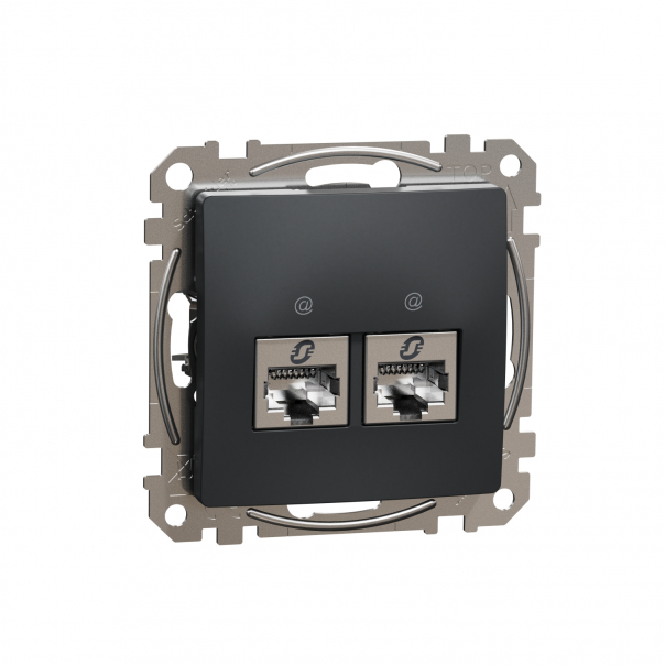 GNIAZDO KOMPUTEROWE PODWÓJNE 2XRJ45 KAT.5E STP CZARNY ANTRACYT SEDNA DESIGN - SDD114452S - SCHNEIDER ELECTRIC