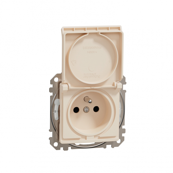 Sedna Design, Gniazdo 2P+PE z przesłonami IP44 (zaciski bezgwintowe), beżowy - SDD212014 - SCHNEIDER ELECTRIC