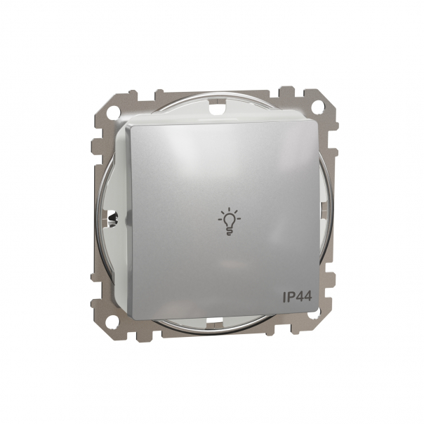 Sedna Design, Przycisk "światło" IP44, srebrne aluminium - SDD213132 - SCHNEIDER ELECTRIC