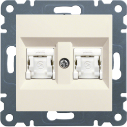 GNIAZDO KOMPUTEROWE PODWÓJNE RJ45 KAT.5E UTP KREMOWY LUMINA2 - WL2121 - HAGER