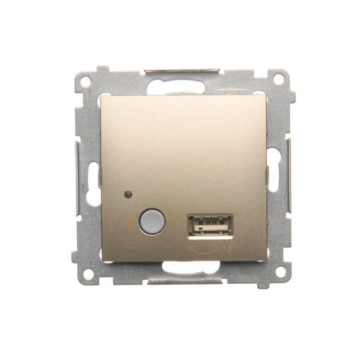 Odbiornik Bluetooth z ładowarką USB; złoty mat - D7501385.01/44 - KONTAKT SIMON
