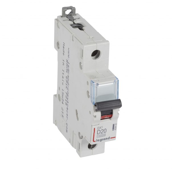 WYŁĄCZNIK NADPRĄDOWY D 20A 1-POLOWY CHARAKTERUSTYKA D SERII DX3 S 311 - 409433 - LEGRAND