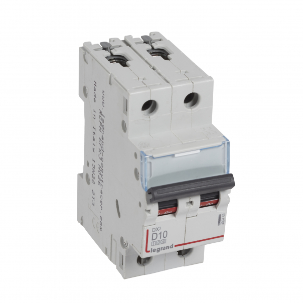 WYŁĄCZNIK NADPRĄDOWY D 10A 2-POLOWY CHARAKTERYSTYKA D SERII DX3 S 312 - 409449 - LEGRAND