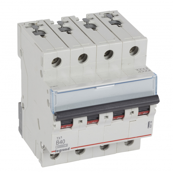 WYŁĄCZNIK NADPRĄDOWY B 40A 4-POLOWY CHARAKTERYSTYKA B SERII TX3 S 314 - 404158 - LEGRAND