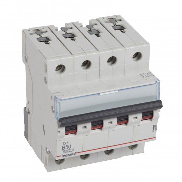 WYŁĄCZNIK NADPRĄDOWY B 50A 4-POLOWY CHARAKTERYSTYKA B SERII TX3 S 314 - 404159 - LEGRAND