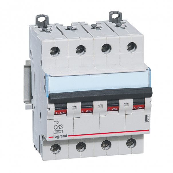 WYŁĄCZNIK NADPRĄDOWY C 63A 4-POLOWY CHARAKTERYSTYKA C SERII TX3 S 314 - 404262 - LEGRAND