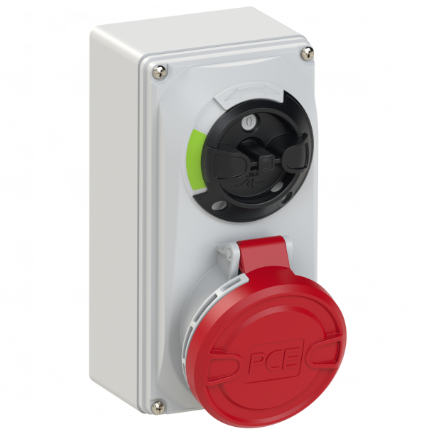 GNIAZDO Z WYŁĄCZNIKIEM 0-1 MAŁE BLOKADA MECHANICZNA 32A 400V 3P+Z IP44 - 6124-6 - PCE