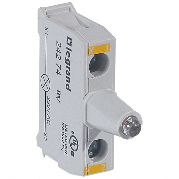 KORPUS Z GŁÓWKĄ Z PODŚWIETLENIEM DO PUSZKI 230 V, ZACISKI ŚRUBOWE ŻÓŁTY OSMOZ - 024274 - LEGRAND