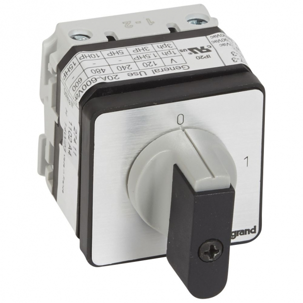 ŁĄCZNIK KRZYWKOWY 25A 2 BIEGUNY PROGRAM 0-1 PR21 - 027411 - LEGRAND