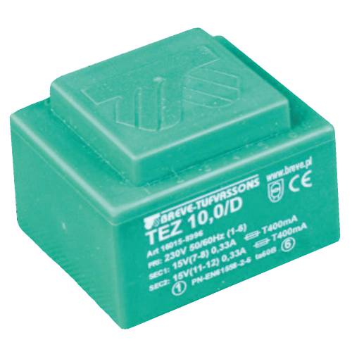 TEZ 10,0/D 230/ 6V Transformator jednofazowy obw. druk. zalewany - 16006-9987 - BREVE