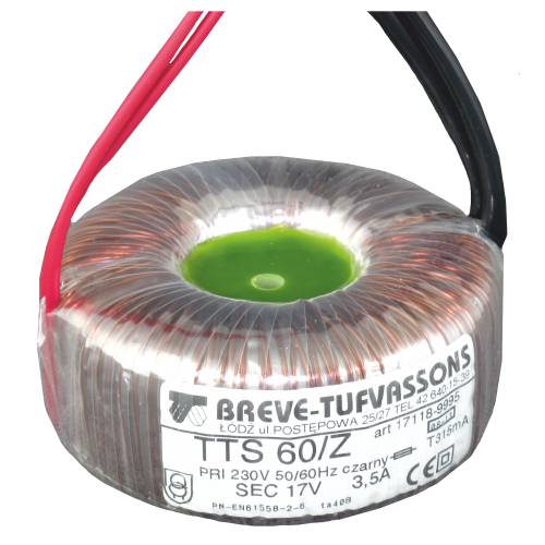 TTS 50/Z 230/ 12V Transformator jednofazowy IP00 - 17112-9999 - BREVE