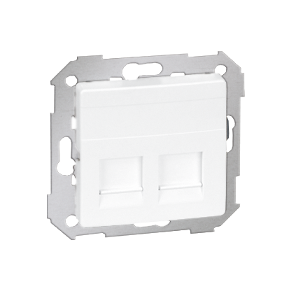 Pokrywa 2x gniazdo RJ45, płaska z żaluzjami (moduł); biały - 82006-30 - KONTAKT SIMON