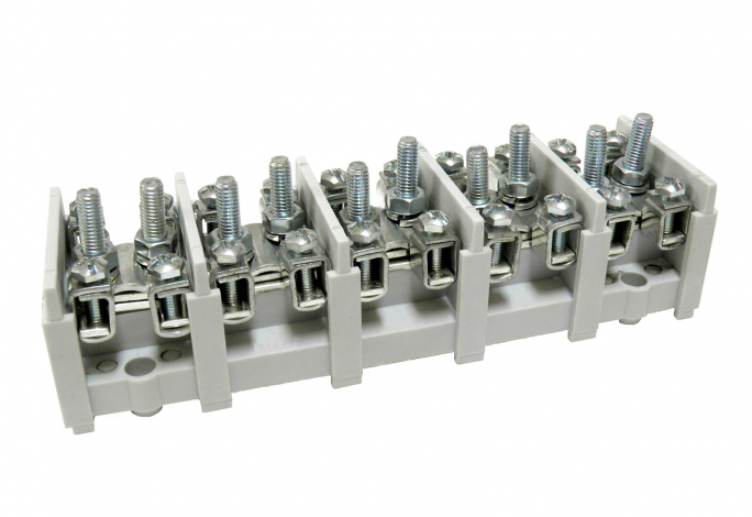 LZ 5*35/16 wyk.12 Odgałęźnik instalacyjny 5-segmentowy (zacisk: 5x2x35mm2 - 5x4x16mm2) szary - 84026002 - SIMET