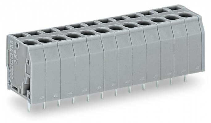 Listwa zaciskowa do pł. drukowanych 8-torowa szara raster 5mm - 739-108 - WAGO