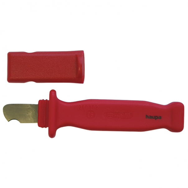 NÓŻ DO PRZEWODÓW Z ZAKRZYWIONYM OSTRZEM VDE - 200002 - HAUPA