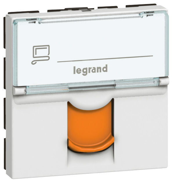 GNIAZDO 1XRJ45 KAT6A STP POMARAŃCZOWE MOSAIC - 076525 - LEGRAND