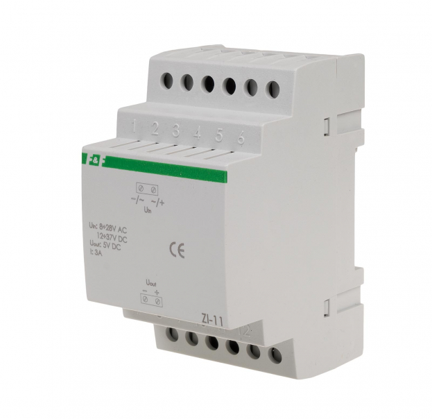 Stabilizator impulsowy 5V DC ZI-11 8&divide;28V AC / 12&divide;37V DC 3A - ZI-11 - F&F
