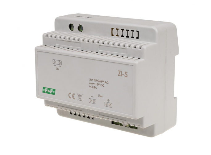 Zasilacz impulsowy 15V DC 3,3A ZI-5 - ZI-5 - F&F