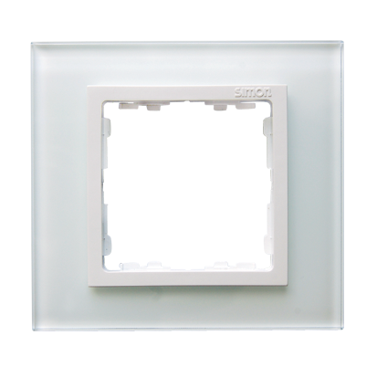 Ramka 1-krotna Nature-szkło, Biała / pierścień biały - 82617-30 - KONTAKT SIMON