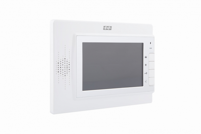 Monitor: monitor 7" kolorowy, sterowanie napędem bramy, biały + zasilacz 14,5V 19W - MK-04W - F&F