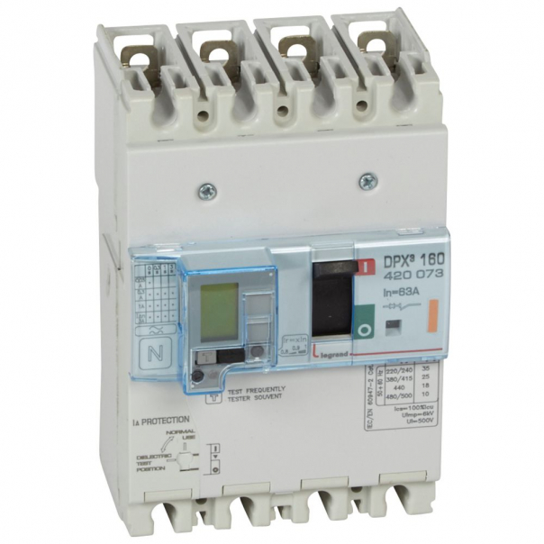 WYŁĄCZNIK 63A 4-POLOWY 25KA Z ZABEZPIECZENIEM RÓŻNICOWYM DPX3 160 - 420073 - LEGRAND