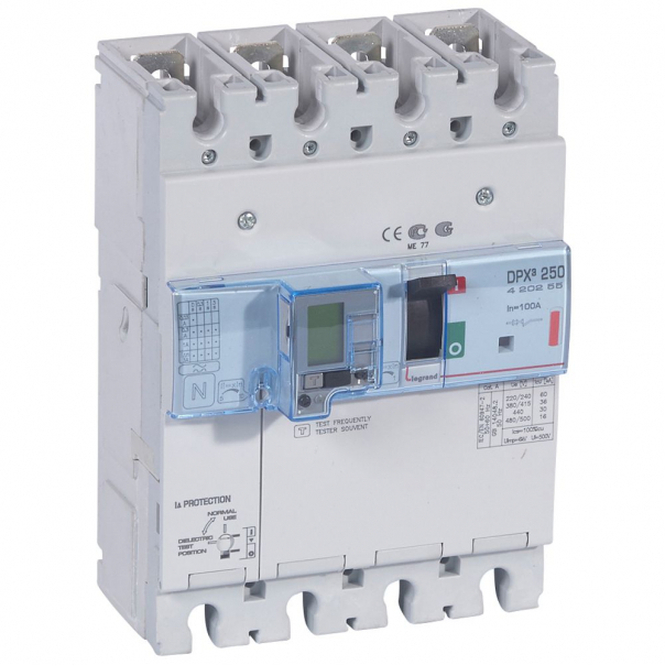 WYŁĄCZNIK 100A 4-POOLOWY 36KA Z ZABEZPIECZENIEM RÓŻNICOWYM DPX3 250 - 420255 - LEGRAND