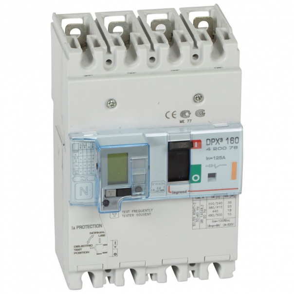 WYŁĄCZNIK 125A 4-POLOWY 25KA Z ZABEZPIECZENIEM RÓŻNICOWYM DPX3 160 - 420076 - LEGRAND