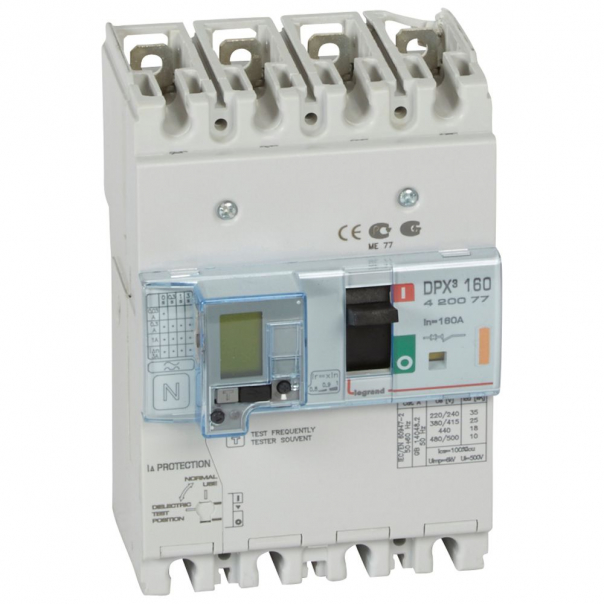 WYŁĄCZNIK MOCY 160A 4-POLOWY 25KA Z ZABEZPIECZENIEM RÓŻNICOWYM DPX3 160 - 420077 - LEGRAND