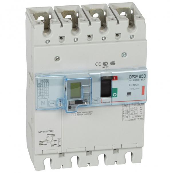WYŁĄCZNIK MOCY 160A 4-POLOWY 36KA Z ZABEZPIECZENIEM RÓŻNICOWYM DPX3 250 - 420257 - LEGRAND