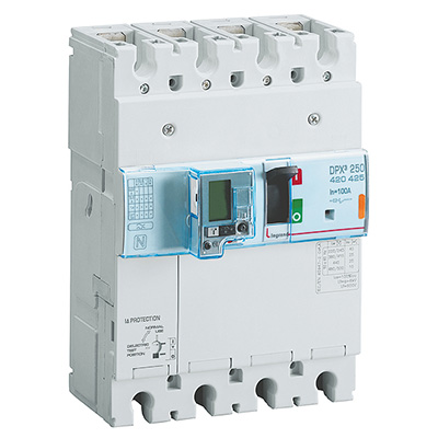 WYŁĄCZNIK 100A 4-POLOWY 25KA Z ZABEZPIECZENIEM RÓŻNICOWYM DPX3 250 EL+P - 420425 - LEGRAND