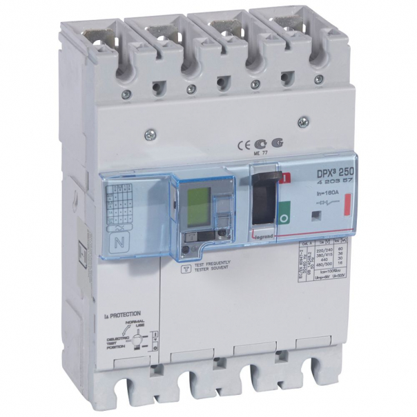 WYŁĄCZNIK MOCY 160A 4-POLOWY 36KA Z ZABEZPIECZENIEM RÓŻNICOWYM DPX3 250 EL - 420357 - LEGRAND