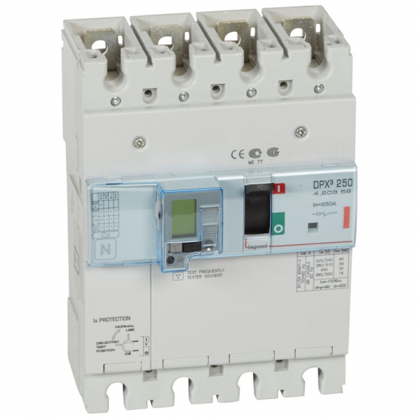 WYŁĄCZNIK MOCY 250A 4-POLOWY 36KA Z ZABEZPIECZENIEM RÓŻNICOWYM DPX3250 EL - 420359 - LEGRAND