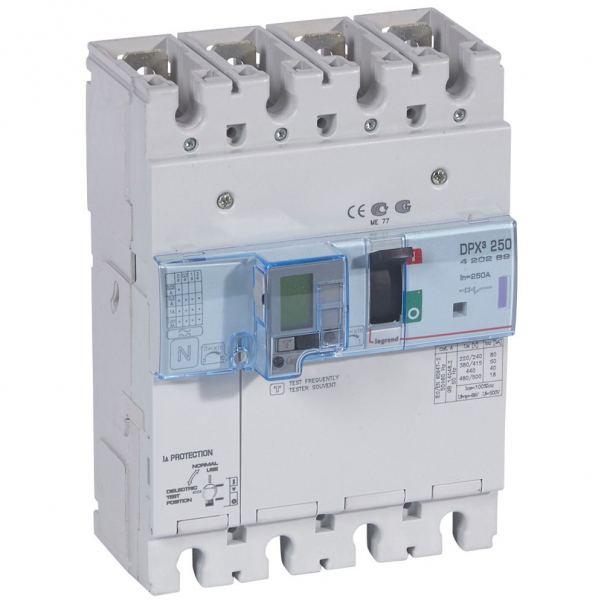 WYŁĄCZNIK MOCY 200A 4-POLOWY 50KA Z ZABEZPIECZENIEM RÓŻNICOWYM DPX3 250 - 420288 - LEGRAND