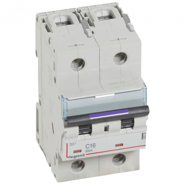 WYŁĄCZNIK NADPRĄDOWY C 16A 2-POLOWY 50KA DX3 S322 - 410148 - LEGRAND