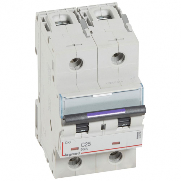 WYŁĄCZNIK NADPRĄDOWY C 25A 2-POLOWY 50KA DX3 S322 - 410150 - LEGRAND