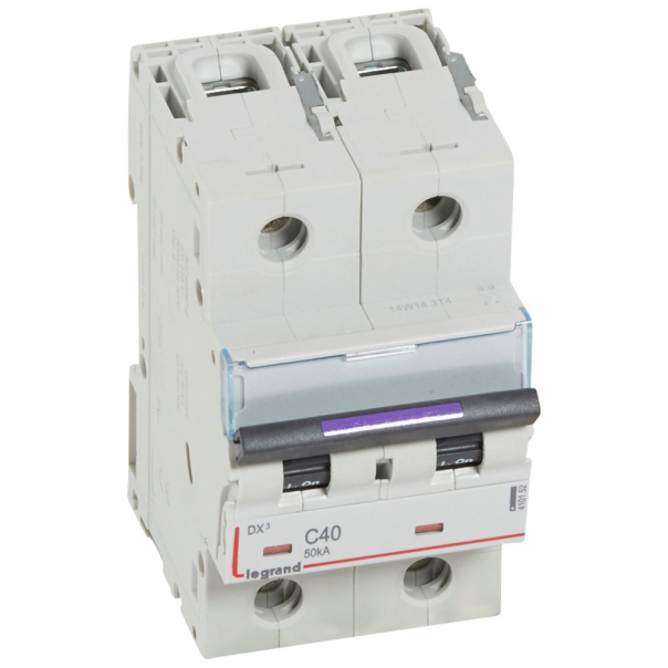 WYŁĄCZNIK NADPRĄDOWY C 40A 2-POLOW 50KA DX3 S322 - 410152 - LEGRAND